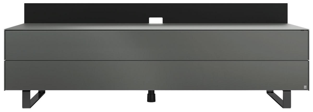 TV-ELEMENT - Schwarz/Grau, MODERN, Glas/Holzwerkstoff (150,5/53,5/57,0cm) - Musterring