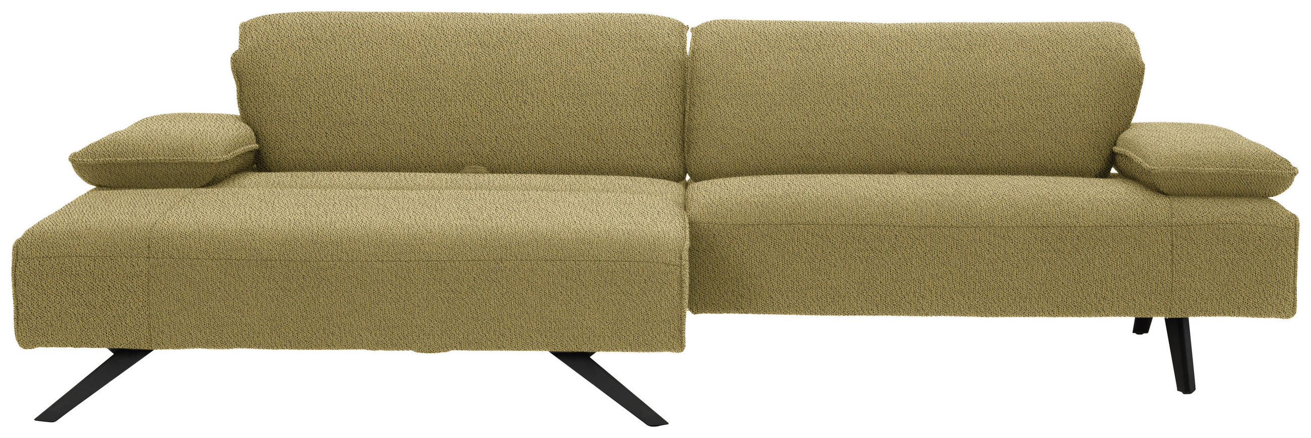 ECKSOFA in Flachgewebe Hellgrün  - Anthrazit/Hellgrün, Design, Textil/Metall (166/280cm) - Johann Jakob