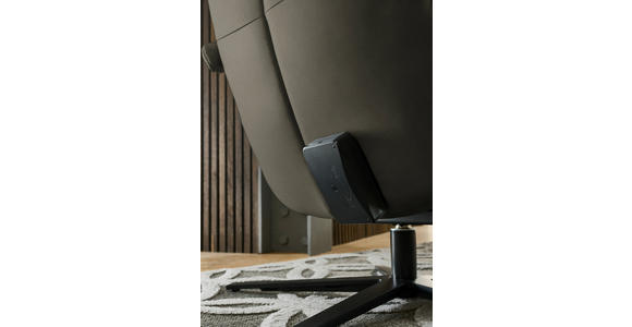 RELAXSESSEL in Leder Graubraun  - Graubraun/Schwarz, Design, Leder/Metall (76/110/86cm) - Dieter Knoll