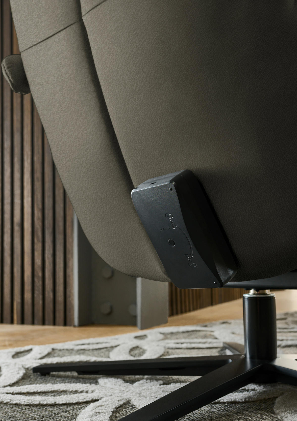 RELAXSESSEL in Leder Graubraun  - Graubraun/Schwarz, Design, Leder/Metall (76/110/86cm) - Dieter Knoll