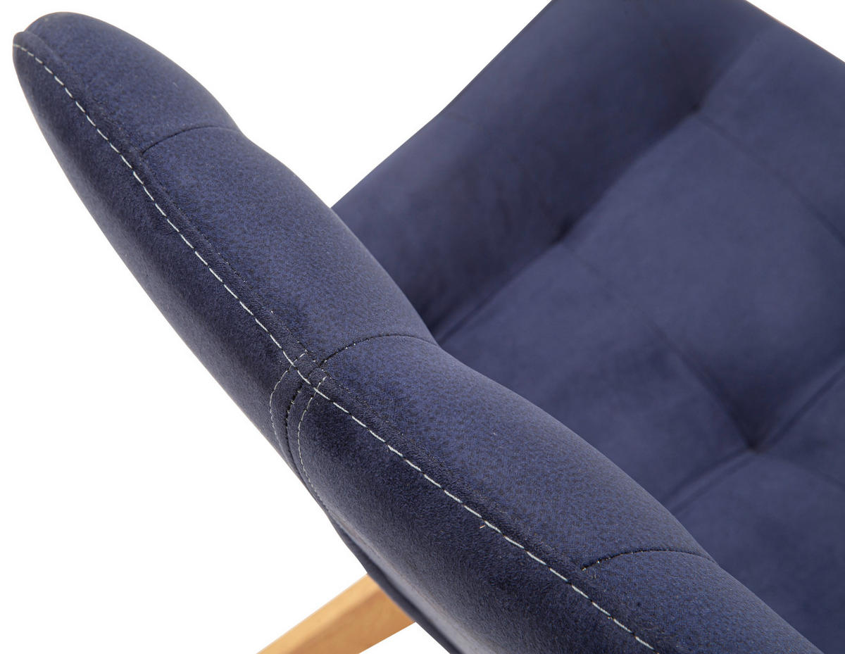 STUHL Flachgewebe Dunkelblau  - Dunkelblau, KONVENTIONELL, Holz/Textil (56/84/63cm) - Carryhome