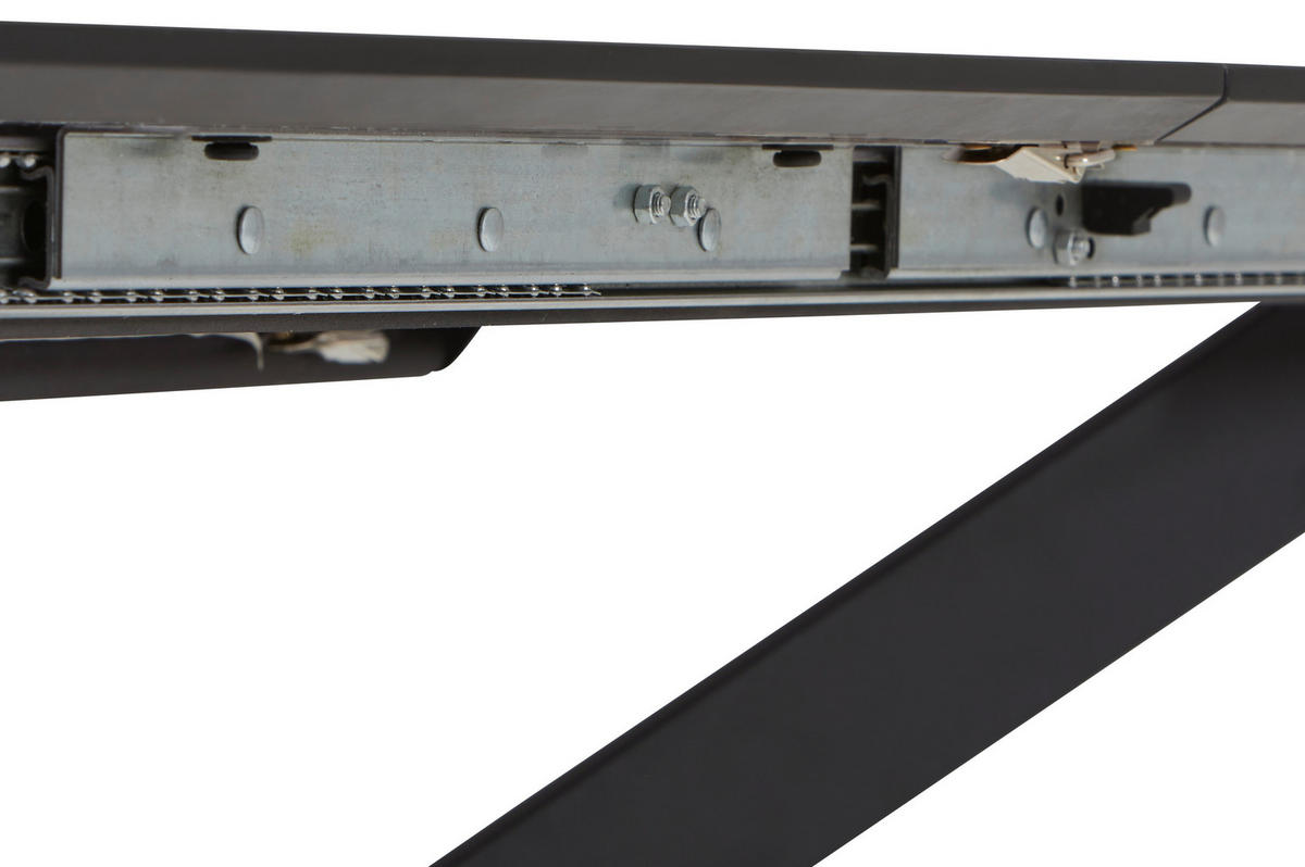 ESSTISCH Grau, Schwarz rechteckig  ausziehbar  - Schwarz/Grau, MODERN, Holzwerkstoff/Metall (160/90/75cm) - MID.YOU