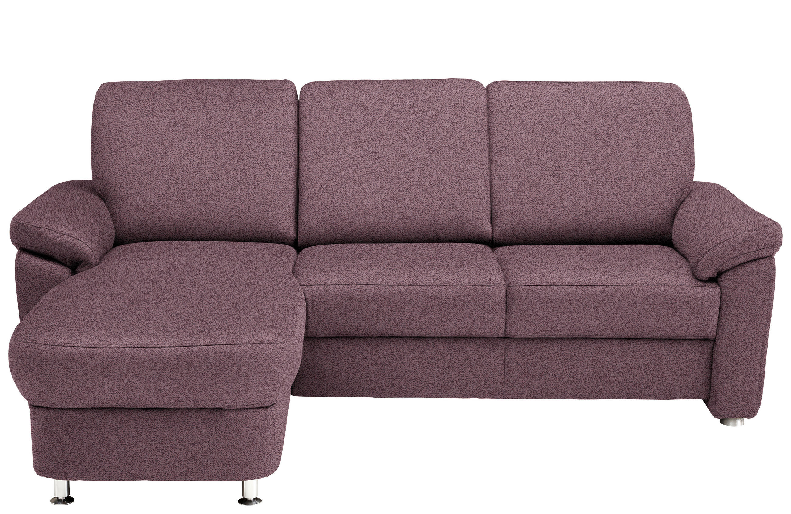 ECKSOFA in Flachgewebe Violett  - Chromfarben/Violett, Konventionell, Textil/Metall (163/250cm) - Beldomo System