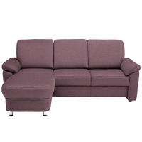 ECKSOFA in Flachgewebe Violett  163/250 cm  - Chromfarben/Violett, KONVENTIONELL, Textil/Metall (163/250cm) - Beldomo System