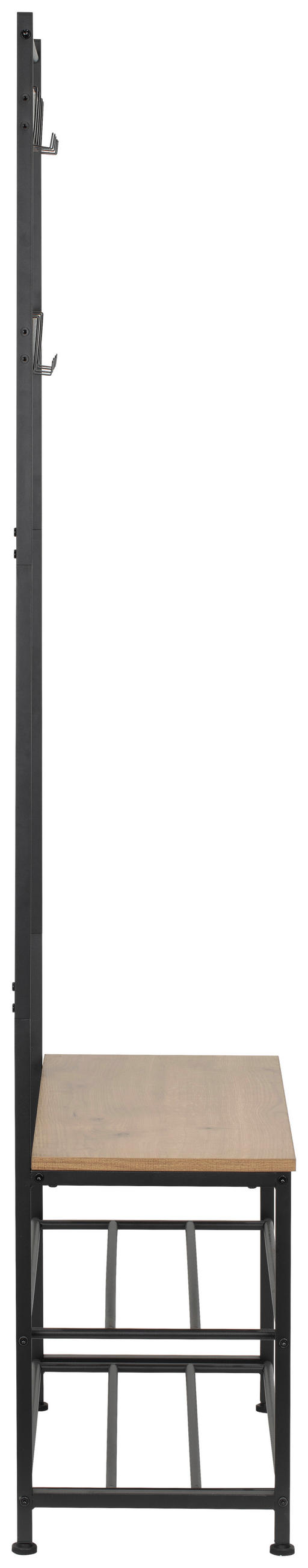 GARDEROBE  in 70/175/33 cm  - Schwarz/Naturfarben, MODERN, Holzwerkstoff/Metall (70/175/33cm) - PBJ