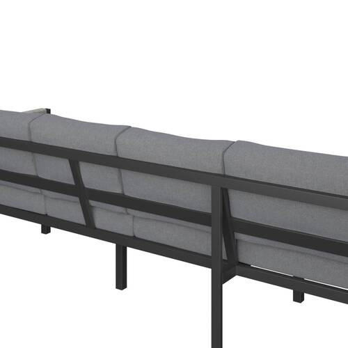 DINING-LOUNGESET  5-teilig  - Dunkelgrau/Anthrazit, Design, Glas/Kunststoff (187/241cm) - Ambia Garden