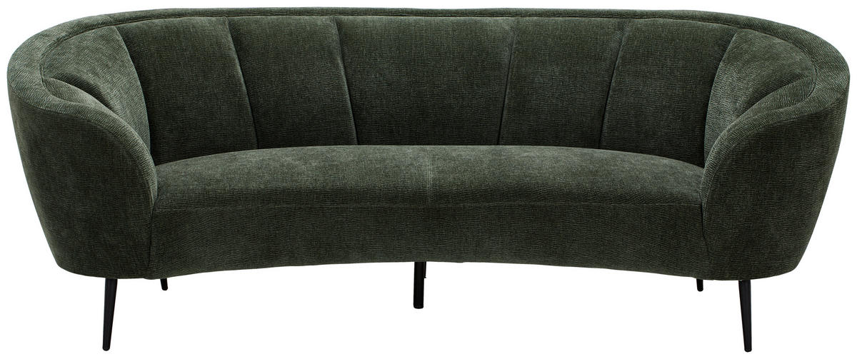 3-SITZER-SOFA Struktur Grün  - Schwarz/Grün, Design, Textil/Metall (234/89/105cm) - Carryhome