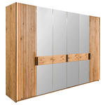 DREHTÜRENSCHRANK in Eichefarben - Eichefarben/Schwarz, LIFESTYLE, Glas/Holz (296/214/61cm) - Linea Natura