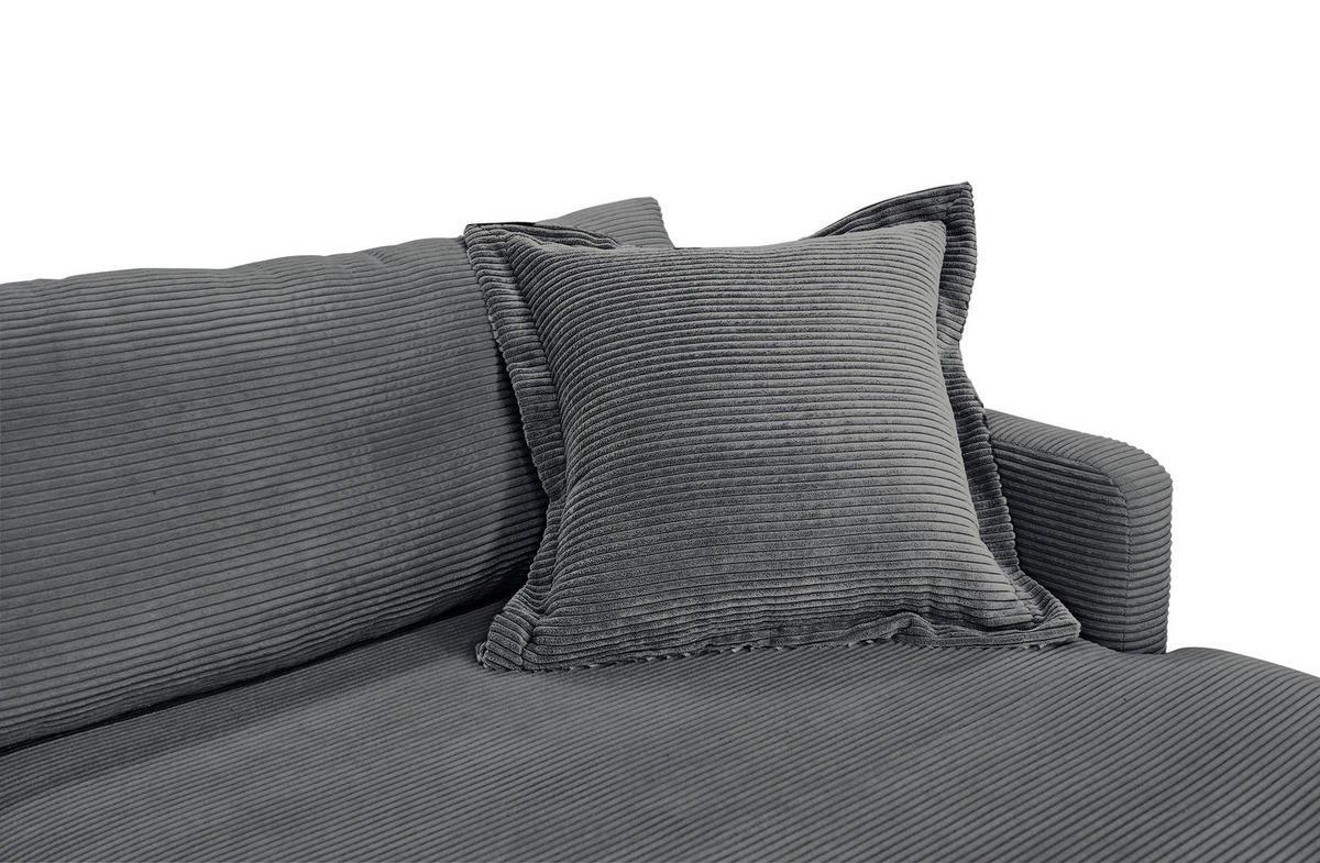 KUTNA GARNITURA tekstil  boje grafita   - boje grafita/crna, Design, tekstil/metal (268/193cm) - P & B