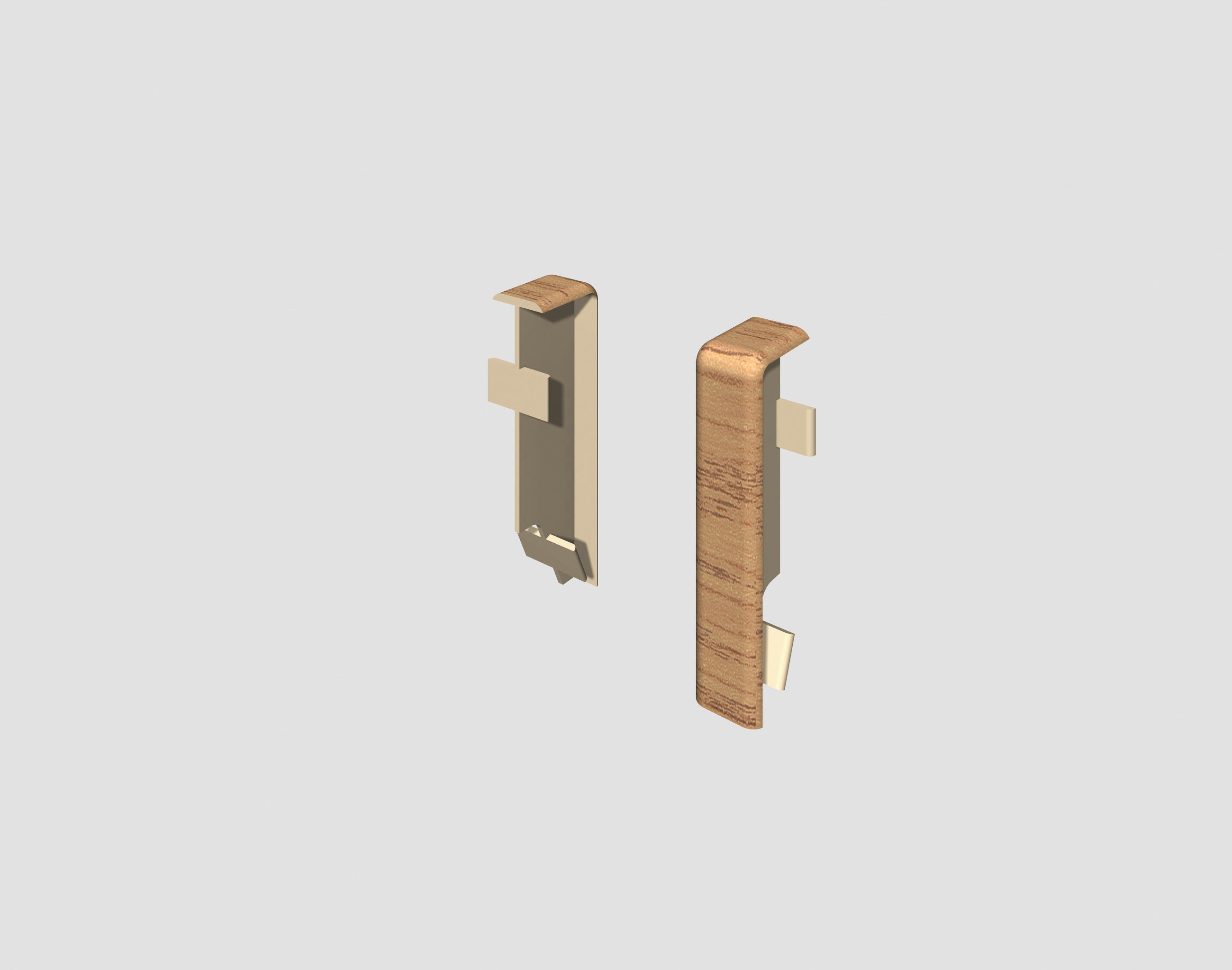 SOCKELLEISTENVERBINDUNGSSTÜCK - Eichefarben/Braun, KONVENTIONELL, Kunststoff (1.6/1.2/5.9cm) - Egger Holzwerkstoffe