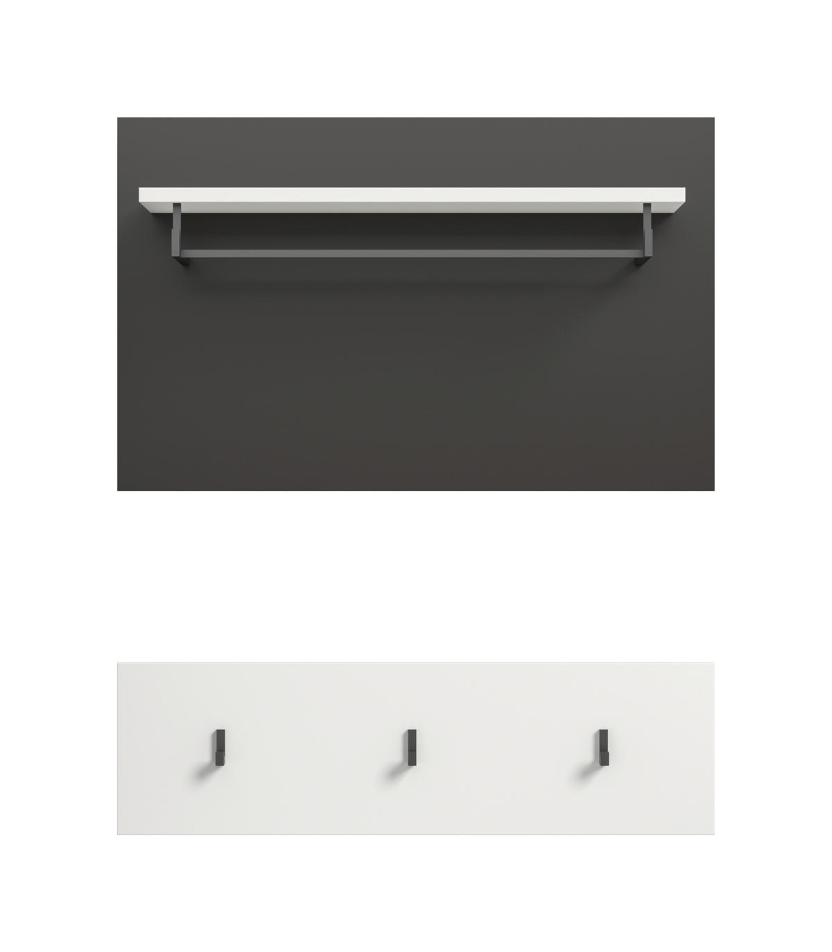 GARDEROBENPANEEL  in 80/73/27 cm  - Weiß/Grau, Design, Holzwerkstoff (80/73/27cm) - Livetastic