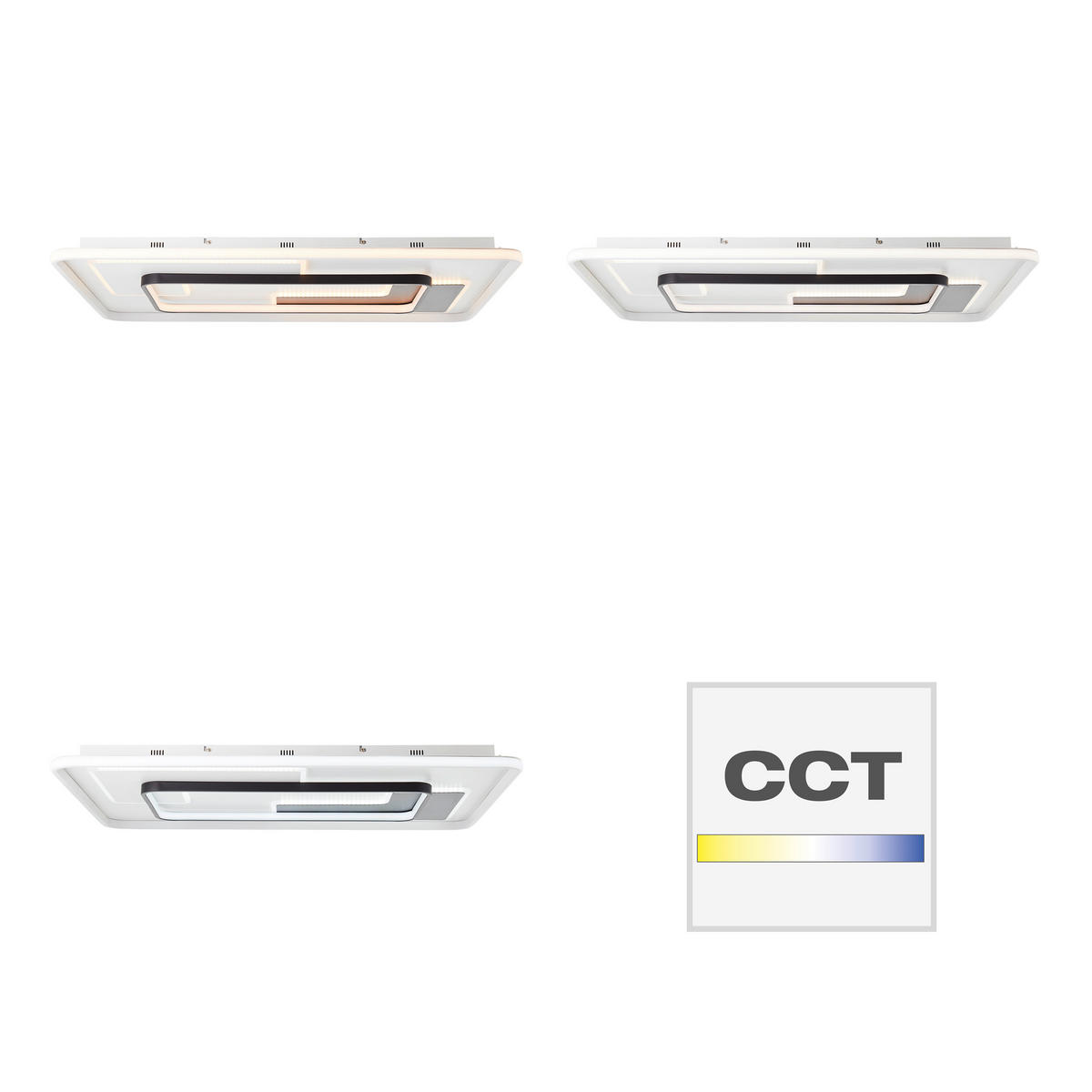 LED-DECKENLEUCHTE Barden 90/60/7 cm   - Schwarz/Weiß, Design, Kunststoff/Metall (90/60/7cm) - Brilliant
