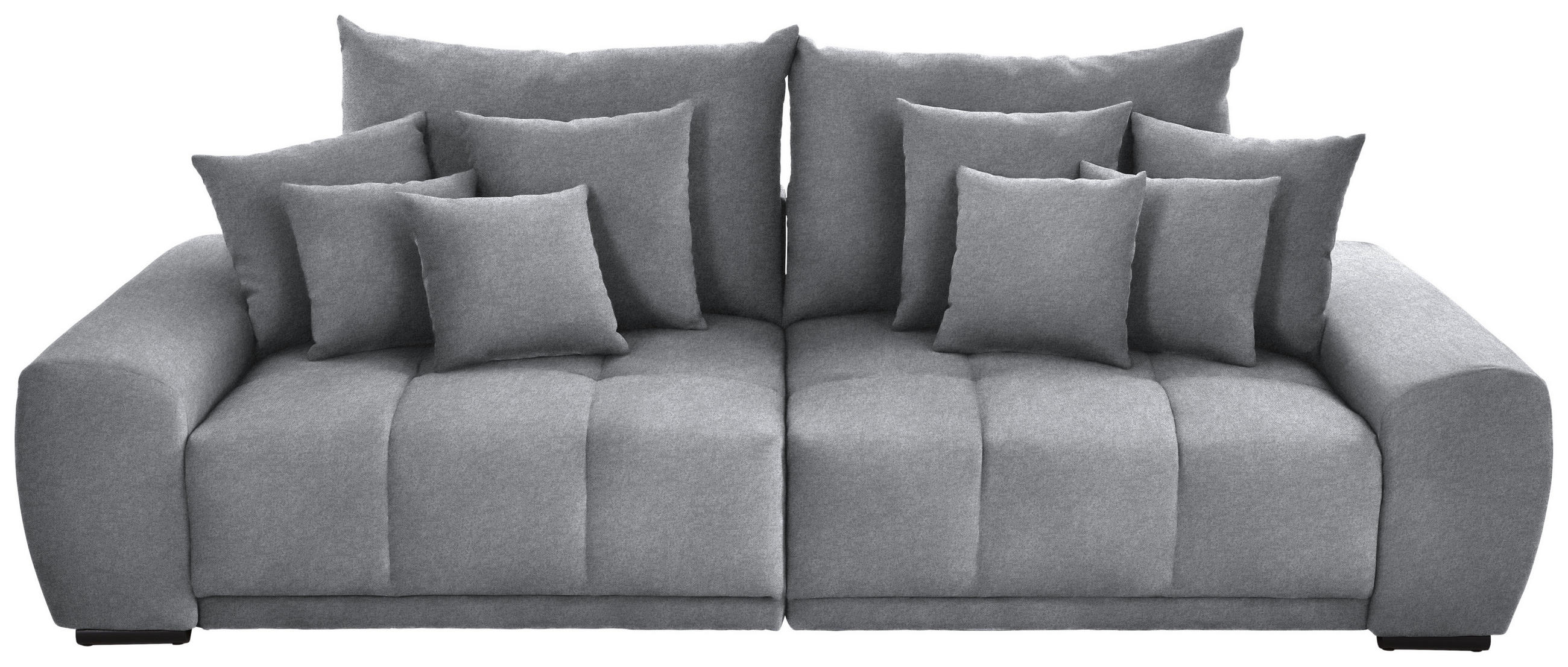 BIGSOFA Samt Hellgrau  - Hellgrau/Schwarz, KONVENTIONELL, Holz/Textil (280/67/120cm) - Carryhome