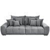 BIGSOFA Samt Hellgrau  - Hellgrau/Schwarz, KONVENTIONELL, Holz/Textil (280/67/120cm) - Carryhome