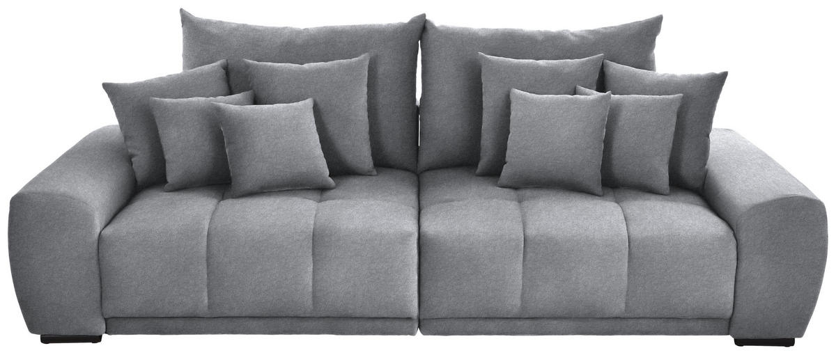 BIG SOFFA i sammet ljusgrå  - ljusgrå/svart, Klassisk, trä/textil (280/67/120cm) - MID.YOU