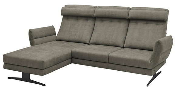 ECKSOFA in Flachgewebe Grün 176-217/259-307 cm - Schwarz/Grün, Design, Textil/Metall (176-217/259-307cm) - Dieter Knoll