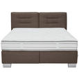 BOXSPRINGBETT 200/200 cm  in Braun  - Chromfarben/Braun, KONVENTIONELL, Textil (200/200cm) - Dieter Knoll