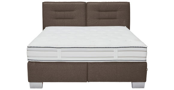 BOXSPRINGBETT 200/200 cm in Braun - Chromfarben/Braun, KONVENTIONELL, Textil (200/200cm) - Dieter Knoll