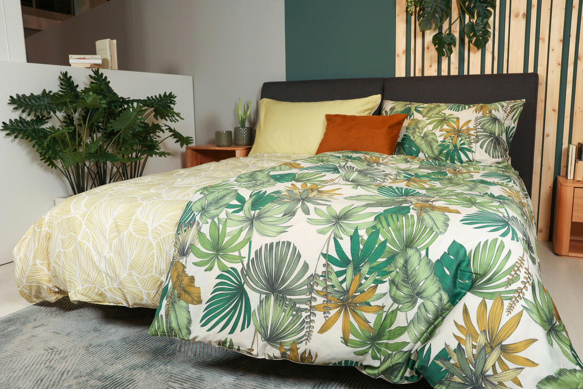 BETTWÄSCHESET Satin 160/210 cm  100 cm/65 cm  - Multicolor, Basics, Textil (160/210cm) - Ambiente