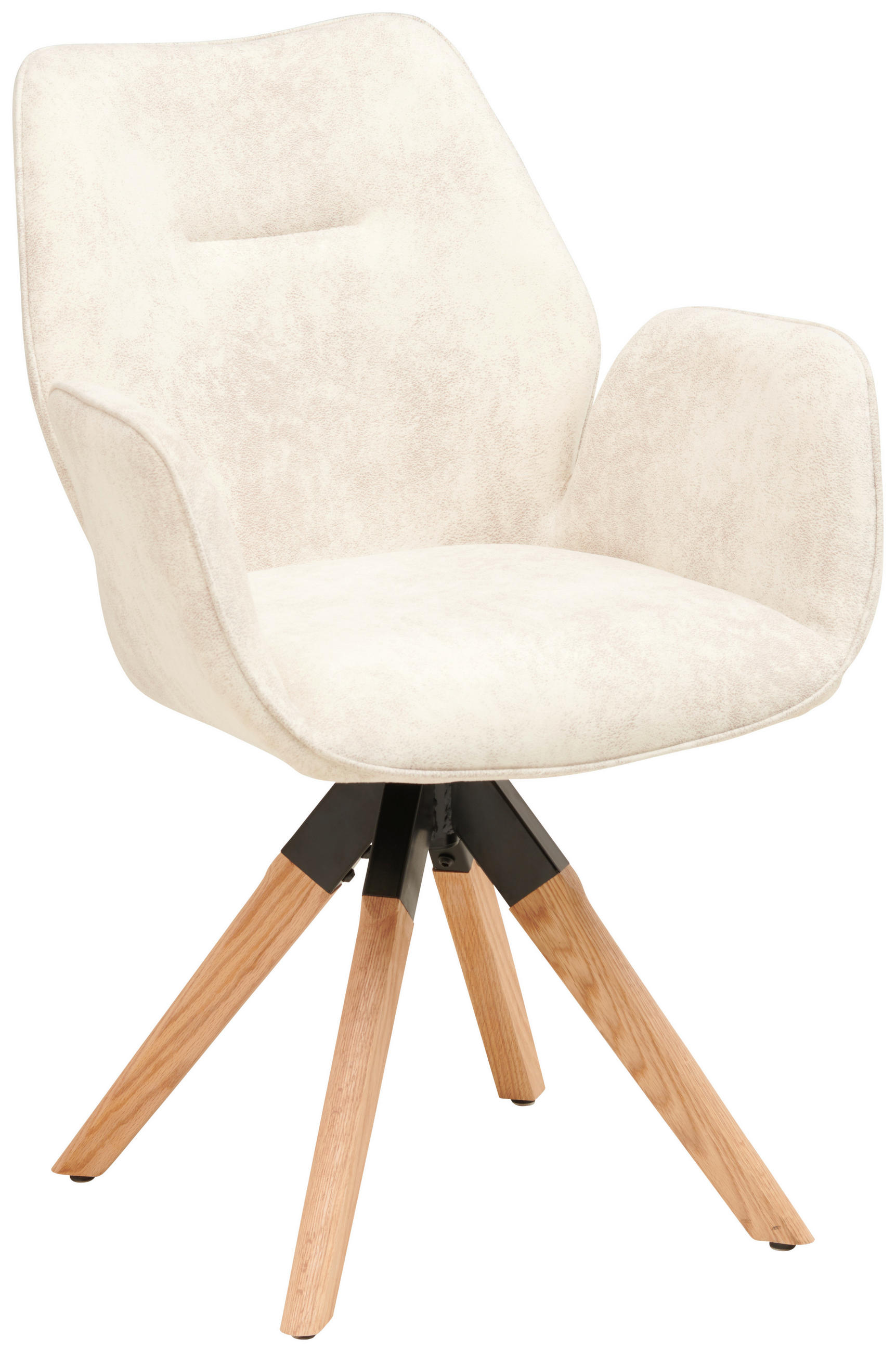 ARMLEHNSTUHL  in Webstoff  - Beige/Naturfarben, MODERN, Holz/Textil (61/86/62cm) - Livetastic