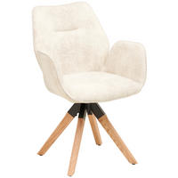 ARMLEHNSTUHL  in Webstoff  - Beige/Naturfarben, MODERN, Holz/Textil (61/86/62cm) - Livetastic