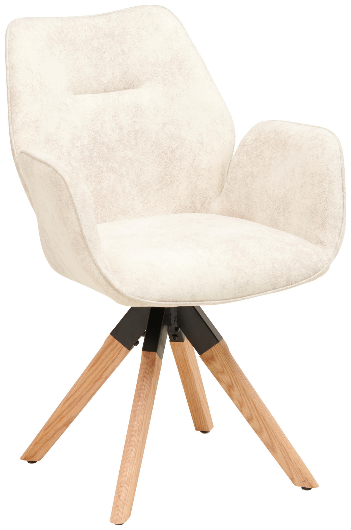 ARMLEHNSTUHL  in Webstoff  - Beige/Naturfarben, MODERN, Holz/Textil (61/86/62cm) - Livetastic