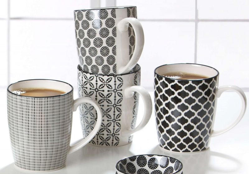 KAFFEEBECHERSET TAKEO 4-teilig  - Schwarz/Weiß, Trend, Keramik (350ml) - Ritzenhoff Breker