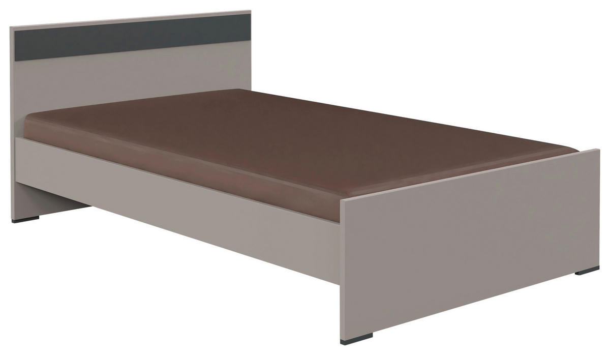 POSTELJA 120 cm   x 200 cm  , leseni material barve grafita, siva, sahara  - sahara/siva, Design, leseni material (120/200cm) - Carryhome