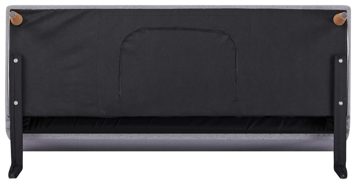SCHLAFSOFA in Webstoff Hellgrau  - Hellgrau/Schwarz, Design, Holz/Kunststoff (180/77/87cm) - MID.YOU