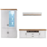 WOHNWAND  in Eichefarben, Pinienfarben  326/210/52 cm  - Eichefarben/Schwarz, Design, Glas/Holzwerkstoff (326/210/52cm) - Landscape