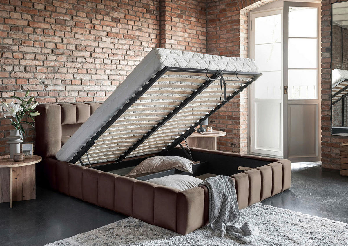 POLSTERBETT 160/200 cm, Lattenrost, Bettkasten,  - Schwarz/Weiß, MODERN, Holz/Kunststoff (160/200cm) - MID.YOU