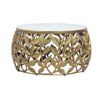 COUCHTISCH WL7.342 60/60/33 cm rund Weiß, Goldfarben  - Goldfarben/Weiß, Design, Stein/Metall (60/60/33cm) - MID.YOU