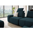 ECKSOFA in Velours Dunkelblau  - Schwarz/Dunkelblau, Design, Kunststoff/Textil (326/236cm) - Xora