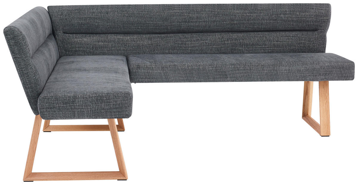 KLUPA KUTNA  boje hrasta, tamno siva  drvo, metal, tekstil      - boje hrasta/tamno siva, Moderno, drvo/metal (162-204/82/61cm) - Livetastic