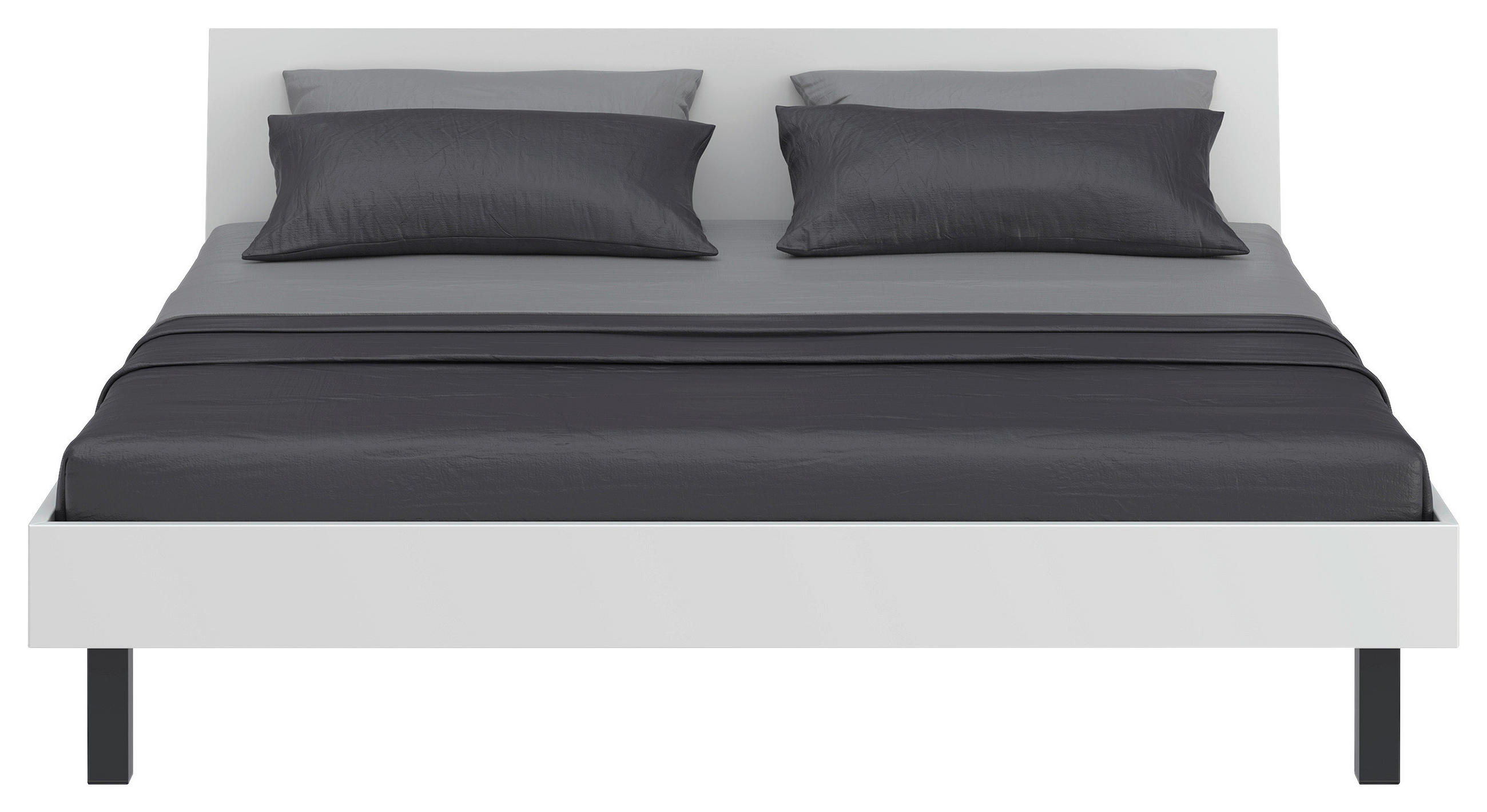 BETT 200/200 cm  in Weiß  - Schwarz/Weiß, Design, Metall (200/200cm) - Xora