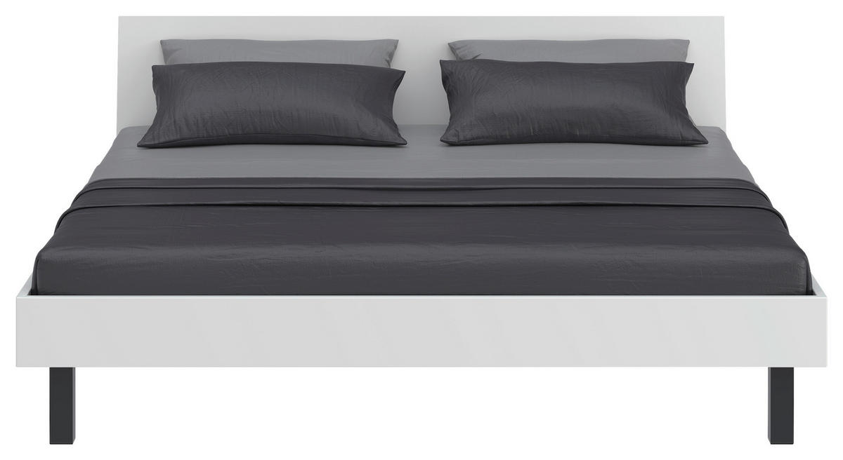 BETT 200/200 cm  in Weiß  - Schwarz/Weiß, Design, Holzwerkstoff/Metall (200/200cm) - Xora