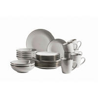 KOMBISERVICE Metallic Rim 24-teilig  - Grau, Basics, Keramik (43/32,5/32cm) - Mäser