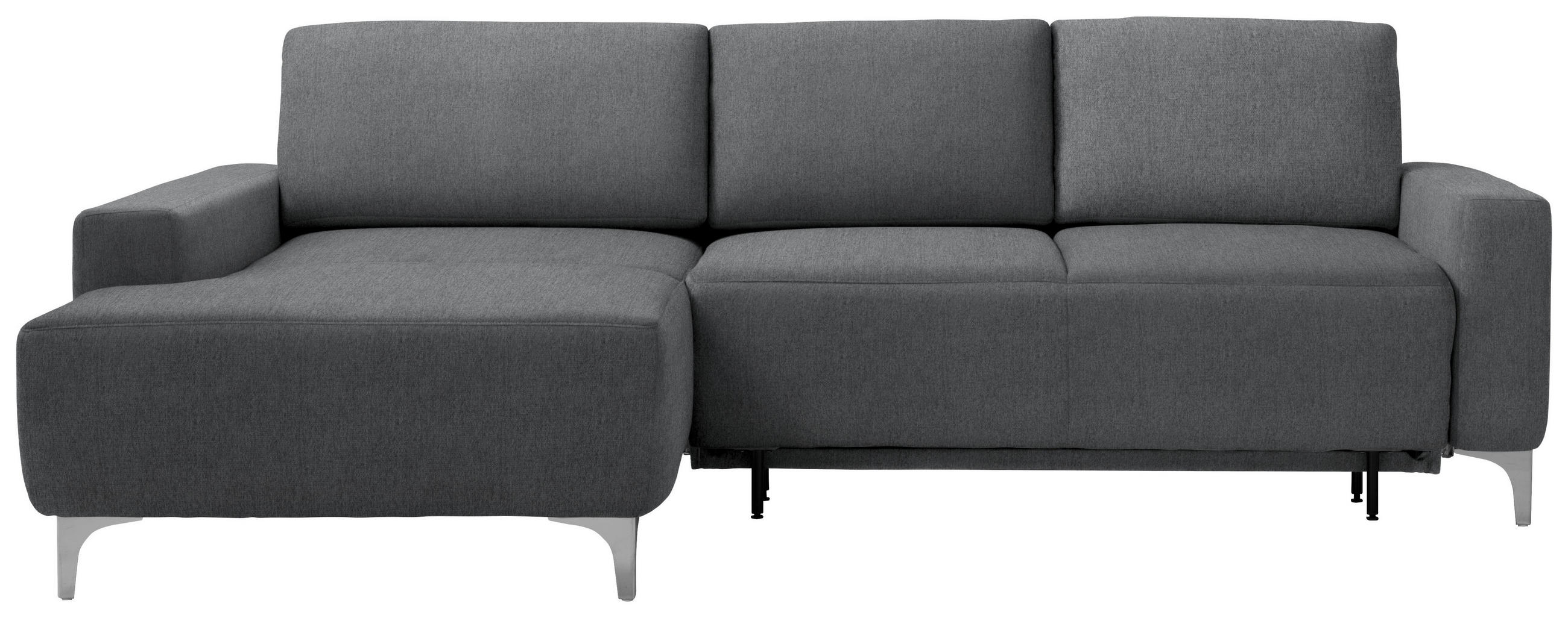 ECKSOFA Grau Chenille  - Alufarben/Grau, Design, Textil/Metall (160/248cm) - Sedda