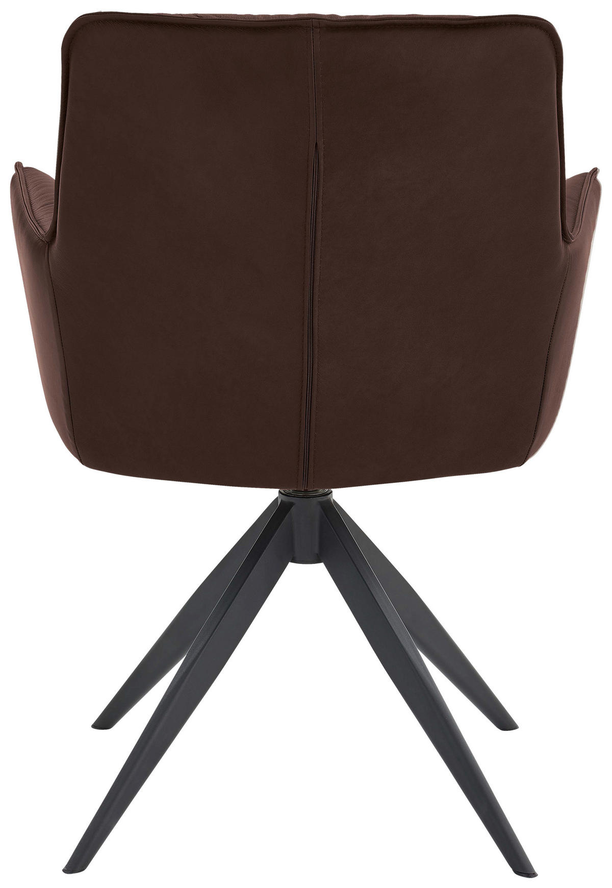 ARMLEHNSTUHL drehbar  in Eisen Echtleder pigmentiert  - Dunkelbraun, Design, Leder/Metall (59/89/63cm) - Dieter Knoll