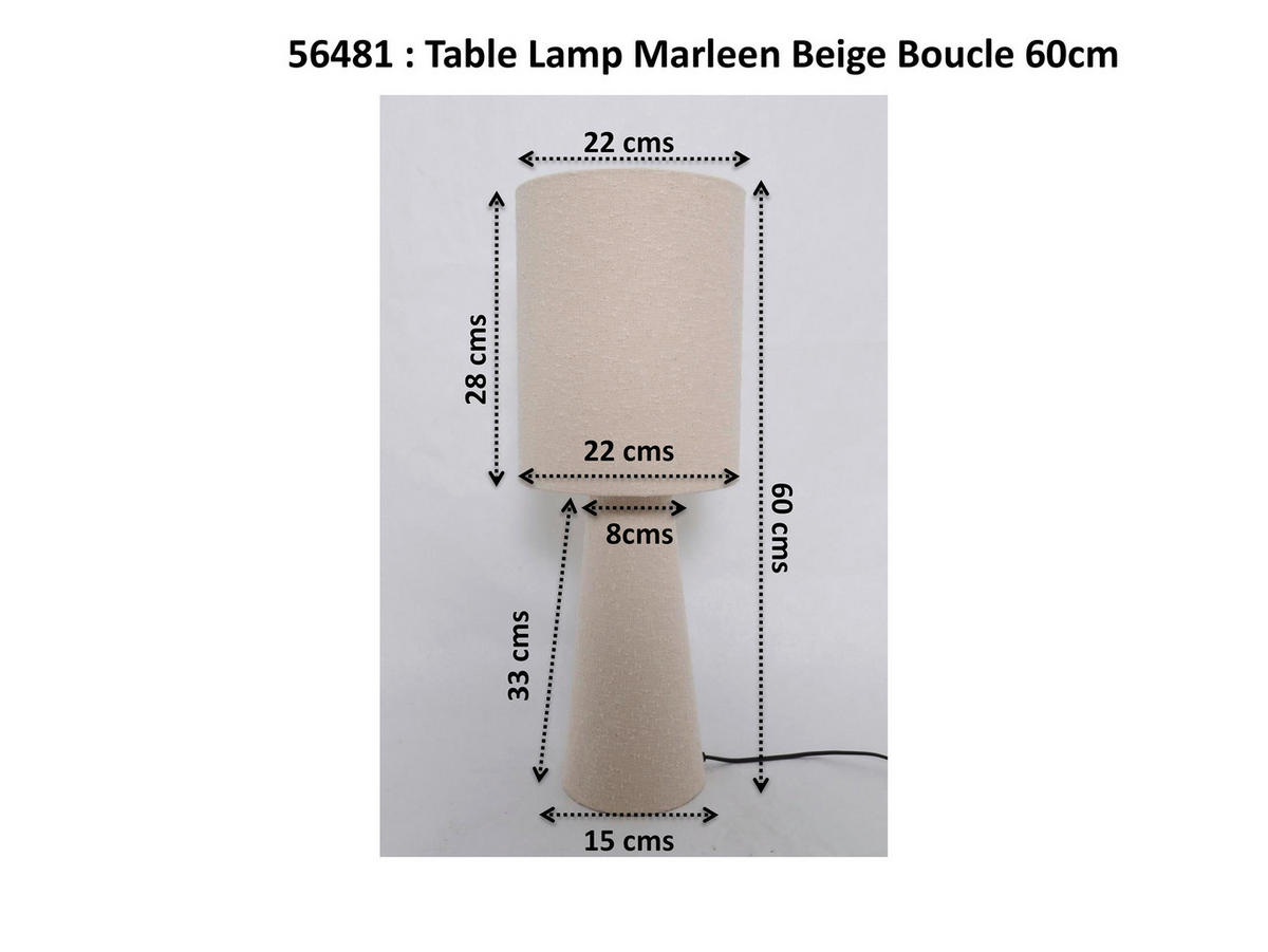 STEHLEUCHTE  22/60/22 cm   - Beige, Design, Textil/Metall (22/60/22cm) - Kare-Design