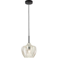 PENDELLEUCHTE Gallura 25/200 cm   - Champagner/Schwarz, Design, Glas/Metall (25/200cm) - Fabas Luce