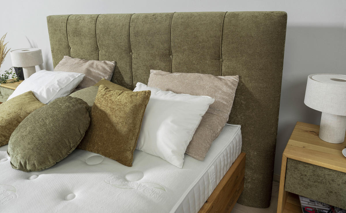 BOXSPRINGBETT 180/200 cm  in Waldgrün, Wildeiche  - Waldgrün/Wildeiche, Natur, Holz/Textil (180/200cm) - Valnatura