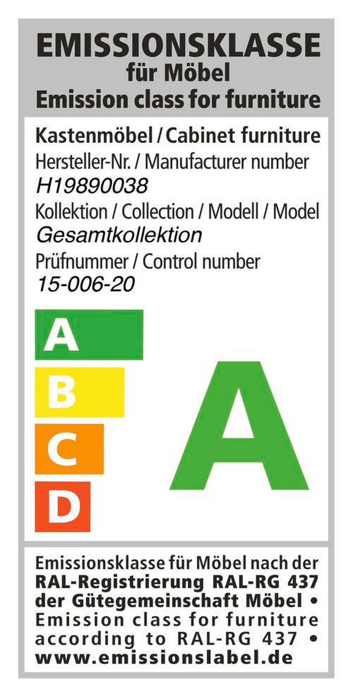 WOHNWAND  Weiss, Eichefarben 297/206/48 cm  - Weiss/Eichefarben, Design, Glas/Holz (297/206/48cm) - Valnatura