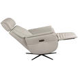 RELAXSESSEL Argo Echtleder Relaxfunktion, Kopfteilverstellung, Rücken echt    - Hellgrau, Design, Leder (71/110/80cm) - Novel
