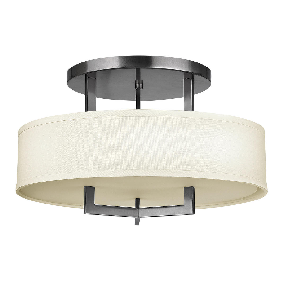 TAKLAMPA Hampton 50.8/30.5 cm  - nickelfärgad, Design, metall/textil (50.8/30.5cm) - Elstead Lighting