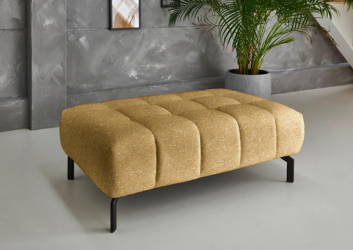 ECKSOFA in Chenille Currygelb  323/222 cm  - Currygelb/Schwarz, Design, Textil/Metall (323/222cm) - Beldomo Style