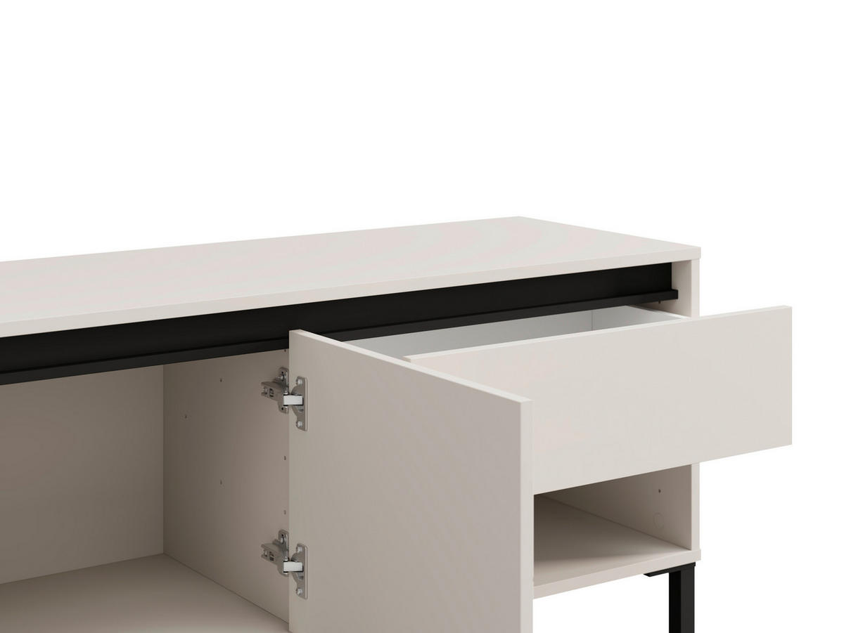 LOWBOARD  in 150,5/52/40 cm  - Kaschmir/Schwarz, Basics, Holzwerkstoff/Kunststoff (150,5/52/40cm) - Carryhome