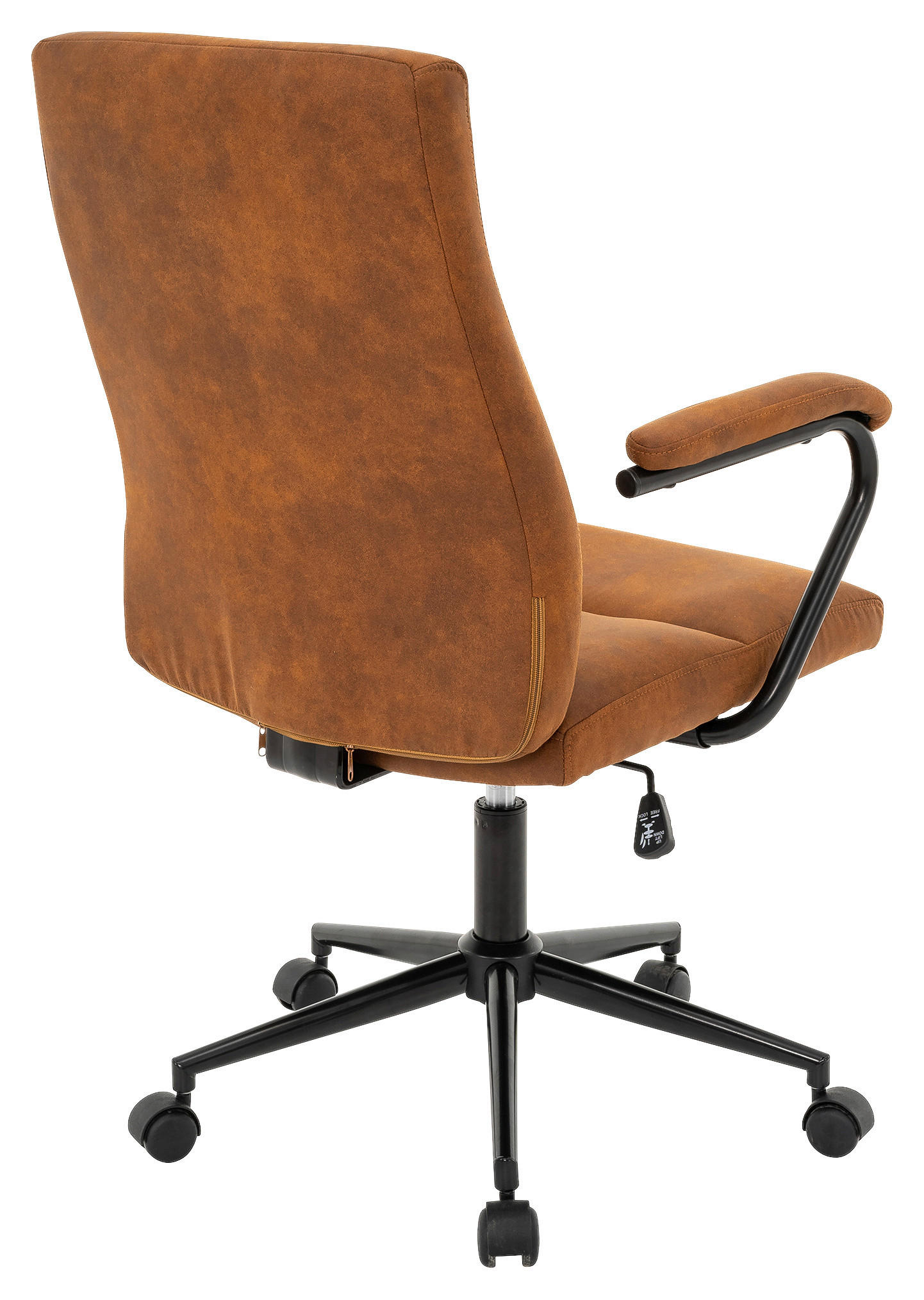 DREHSTUHL Webstoff Schwarz, Karamell  - Karamell/Schwarz, MODERN, Kunststoff/Textil (60/99-109/64cm) - MID.YOU