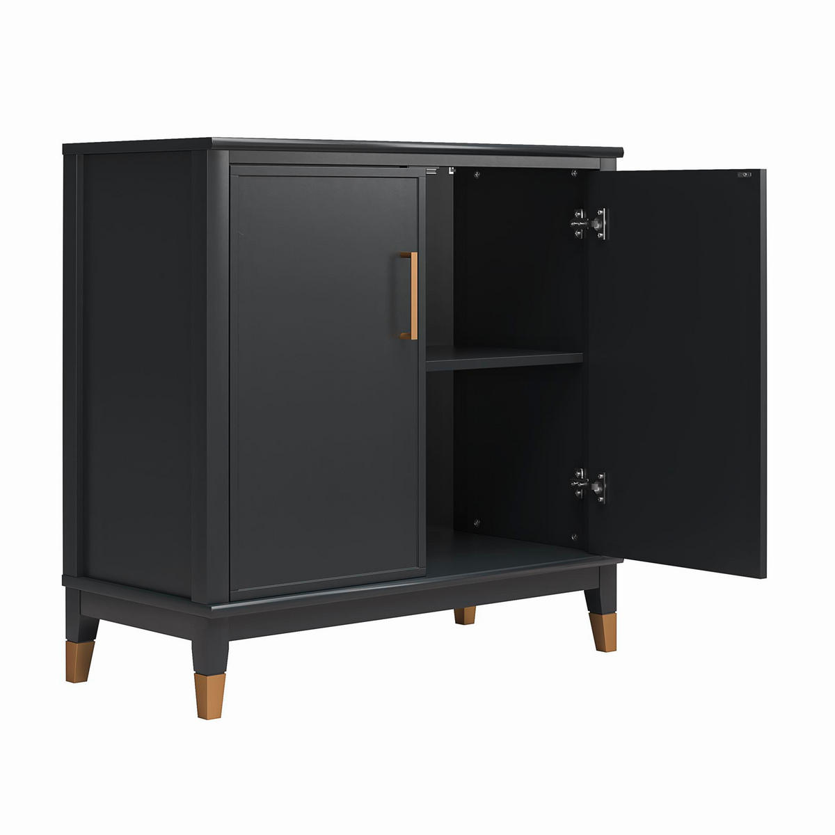 KOMMODE Westerleigh  in 84/84/40 cm  - Schwarz/Bronzefarben, Design, Holzwerkstoff/Metall (84/84/40cm) - MID.YOU