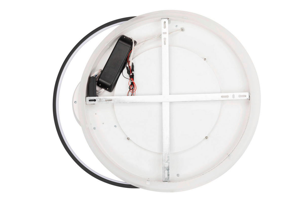 LED-DECKENLEUCHTE Laredo 58/50/10,5 cm  - Schwarz/Weiß, Basics, Kunststoff/Metall (58/50/10,5cm) - Novel